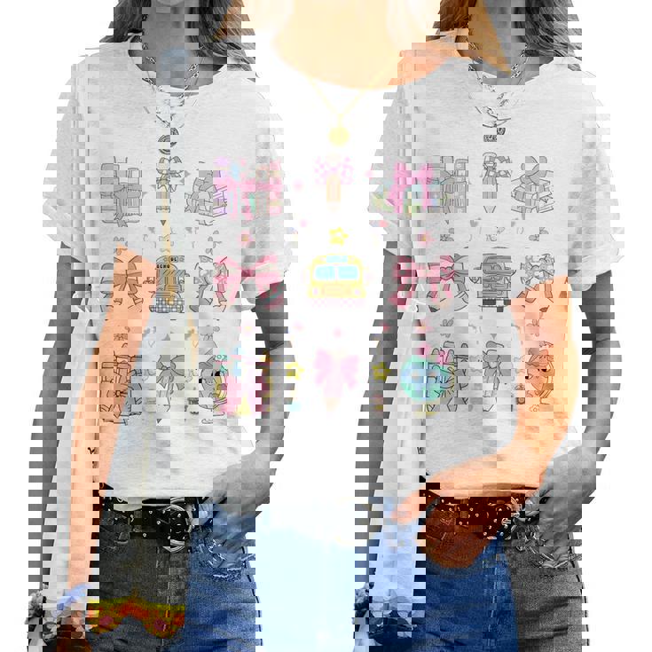 School Pencils And Bows Teacher Bow Coquette Pencil Girls Women T-shirt