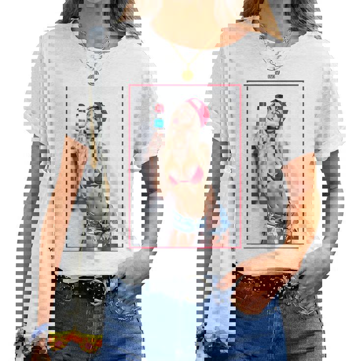 Sexy Girl グラフィックtシャツ セクシーアイスポップピンナップ 3 バックプリント レディースTシャツ