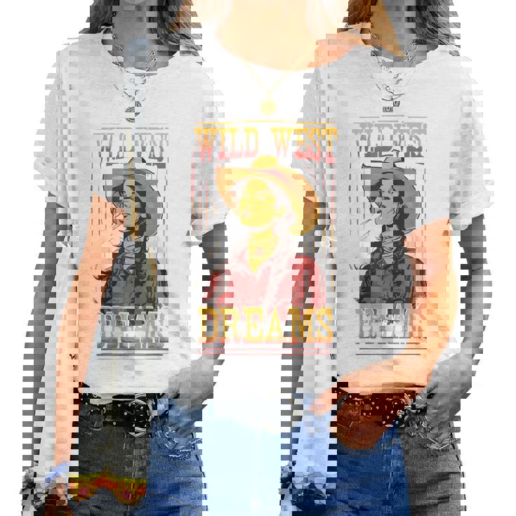 Wild West Dreams Country Western Cowgirl Rodeo グラフィック レディースTシャツ