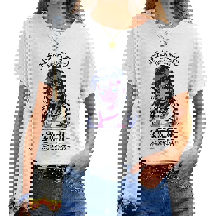 かわいい 和 かわいい アニメ 女の子 イラスト グラフィック デザイン レディースTシャツ