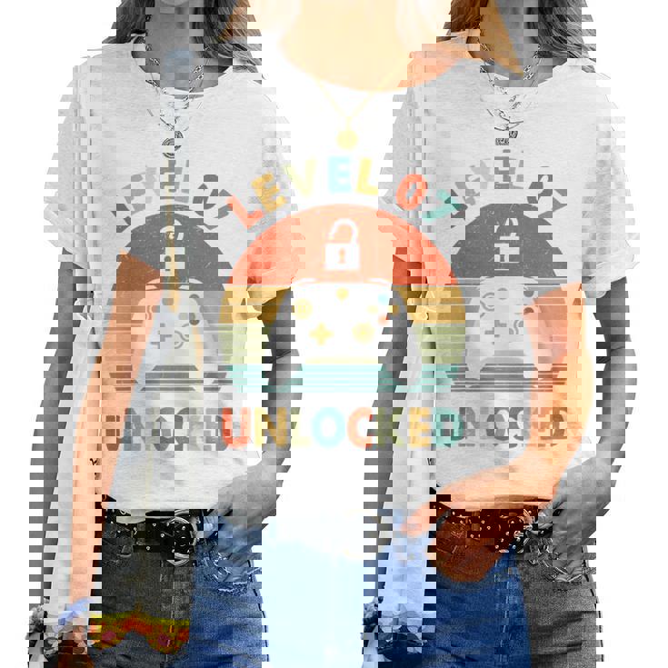 キッズ Level 7 Unlocked 7Th Birthday Gamer For Boys & Girl レディースTシャツ