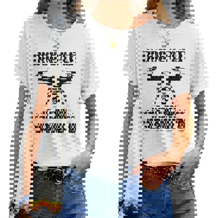 ドローン パイロット If I Duck Youhould Too ドローン フライングドローン Rc レディースTシャツ