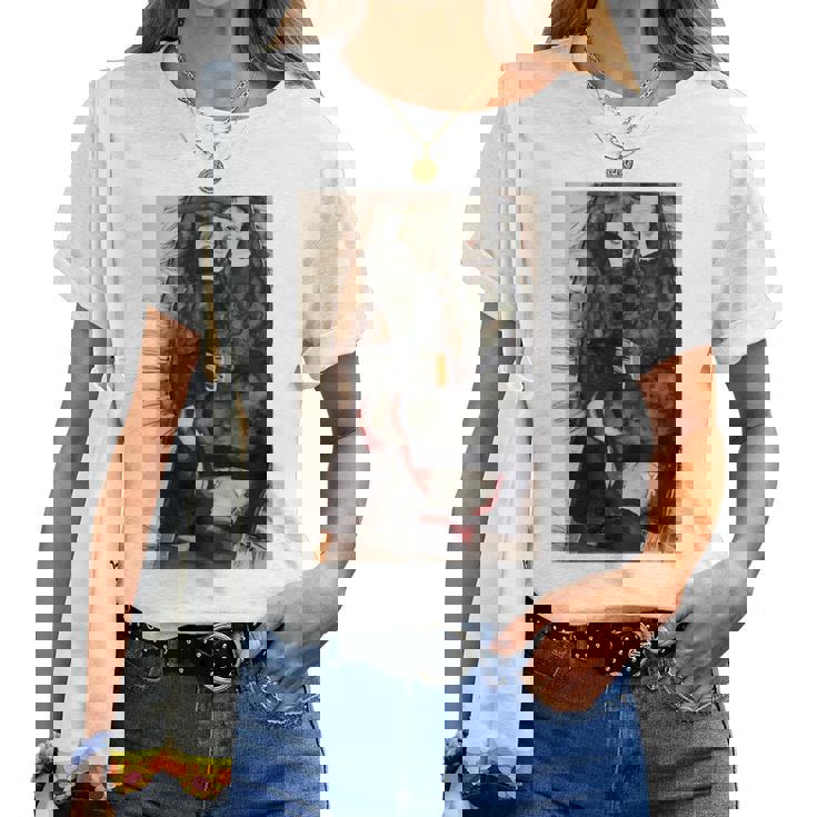 フリンジ付きの毛布の上の二人の女の子 エゴン・シーレ作 1911 長袖tシャツ レディースTシャツ