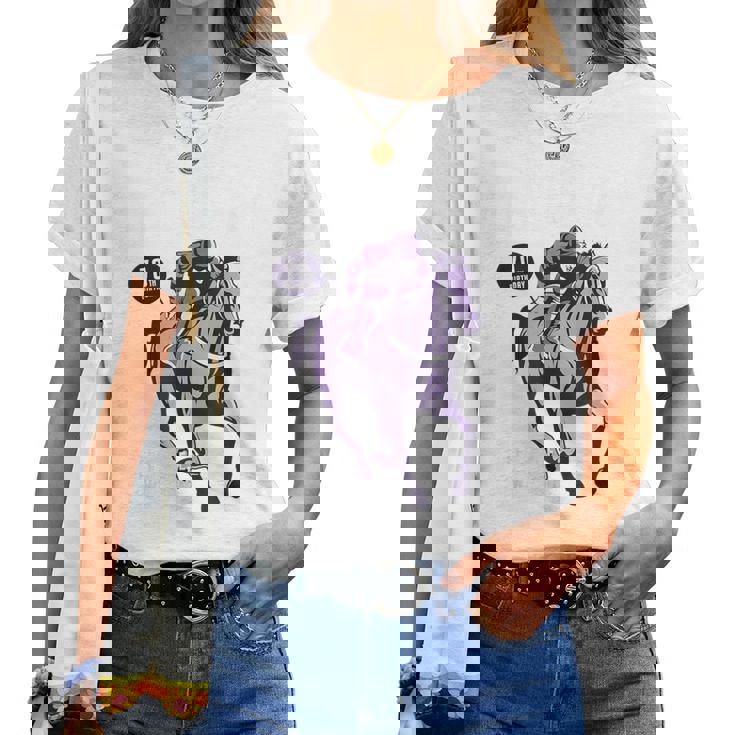 古希祝い 競馬好き うま 馬好き 父 母 男性 女性 70歳お祝い Life's Race Always Chase レディースTシャツ