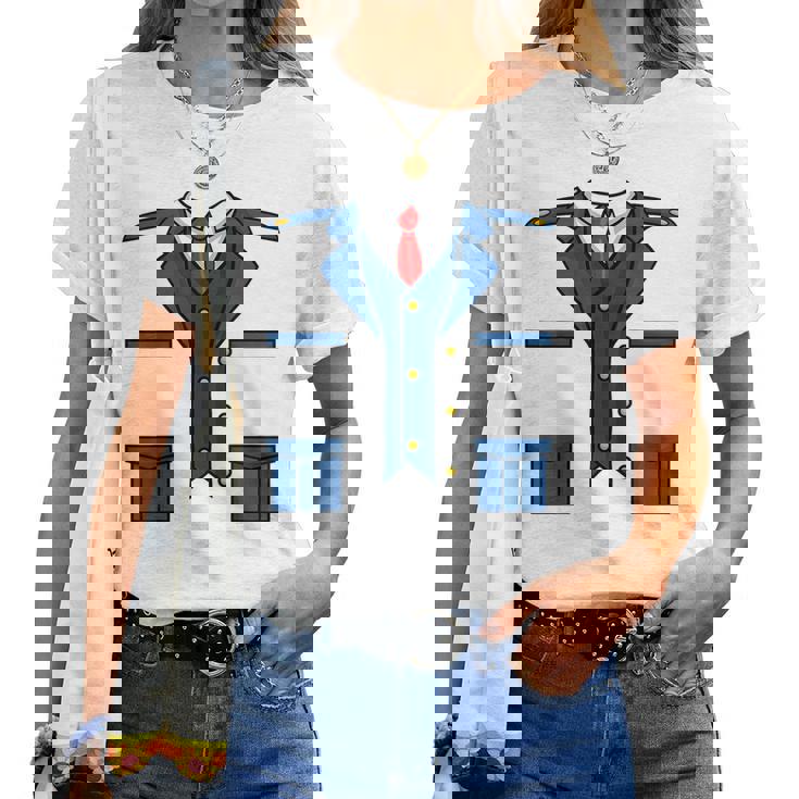 子供の男性、女性、列車の運転士の車掌衣装 レディースTシャツ