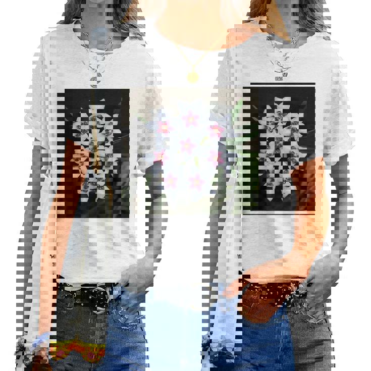 面白いhoya Flowers 多肉植物 ガーデニング 植物 レディースTシャツ