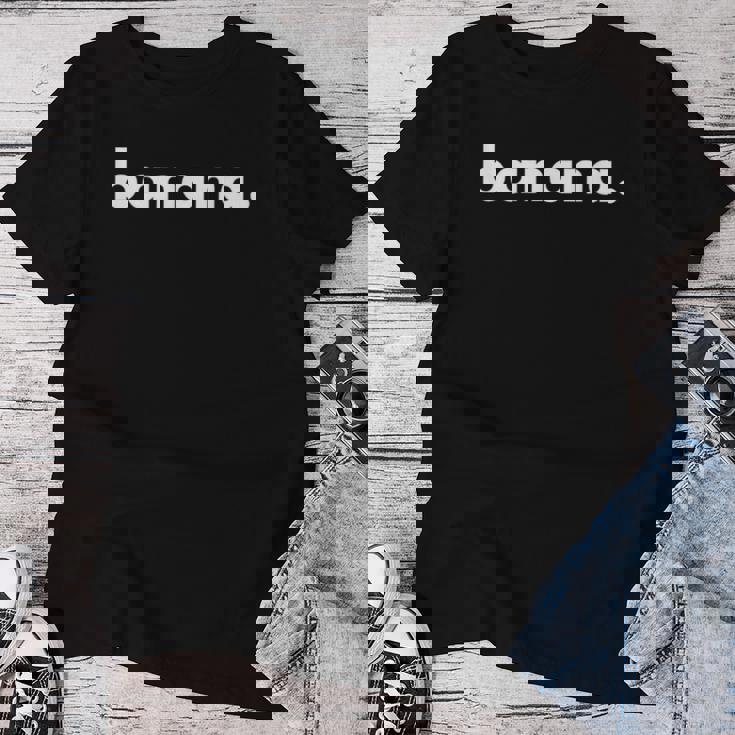 Banana バナナドット ロゴ バナナ パロディ おもしろ ギャグ ハイブランド レディースTシャツ 面白い贈り物