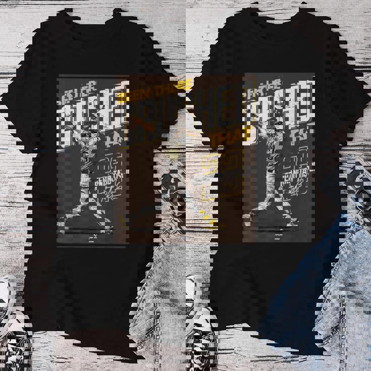 Been There Crushed That Fernando Tatis Jran Diego Mlbpa レディースTシャツ 面白い贈り物