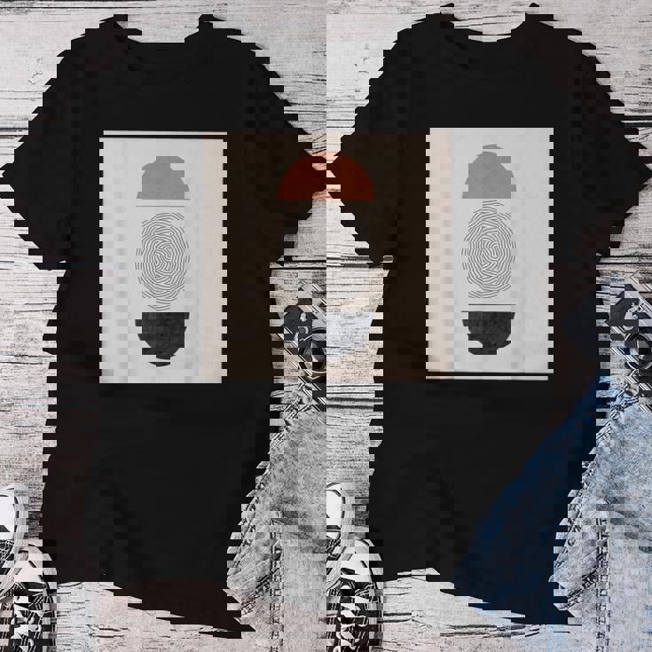 Boho 抽象形アート ミッドセンチュリー モダンアート レディースTシャツ 面白い贈り物