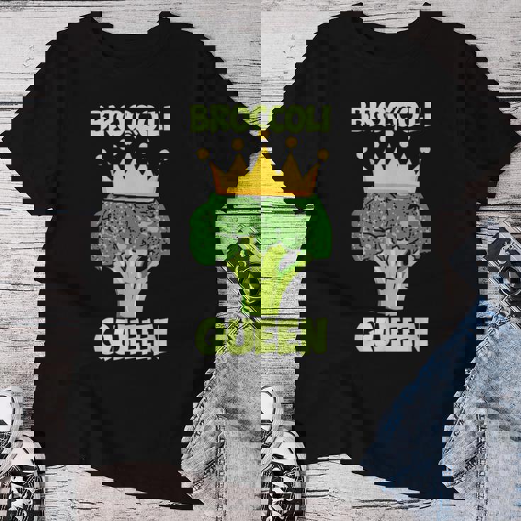 Broccoli Queen ブロッコリーの女王 ブロッコリー ベジタリアン・ベジタブル ブロッコリー レディースTシャツ 面白い贈り物
