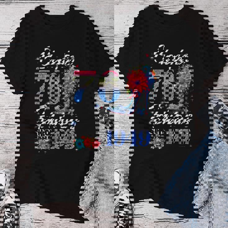 Chapter 76 Fabulousince 1949 76Th Birthday Queen Diamond レディースTシャツ 面白い贈り物