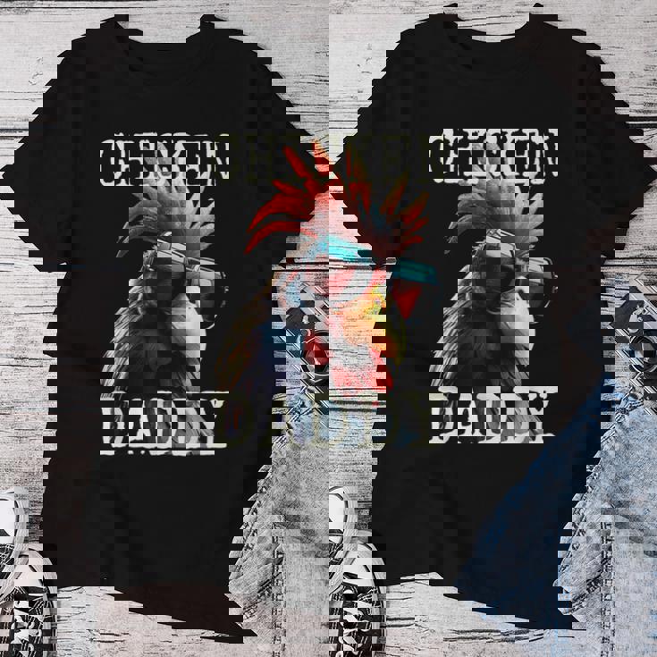 Chicken Daddy チキンパパ ニワトリ お父さん 農家 養鶏場 父の日 レディースTシャツ 面白い贈り物