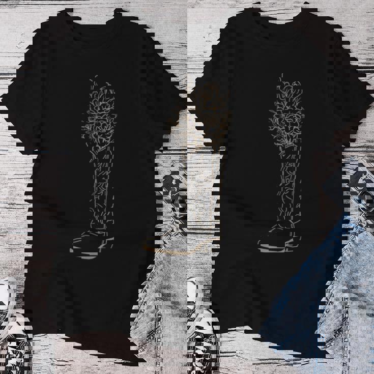 Coastal Cowgirl ニュートラルタン フローラル カウボーイブーツ ウエスタン レディースTシャツ 面白い贈り物