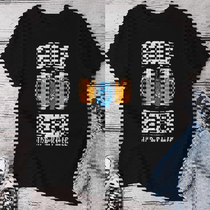 Golf And Beer That's Why I'm Here ゴルフ ビールを飲む人 レディースTシャツ 面白い贈り物