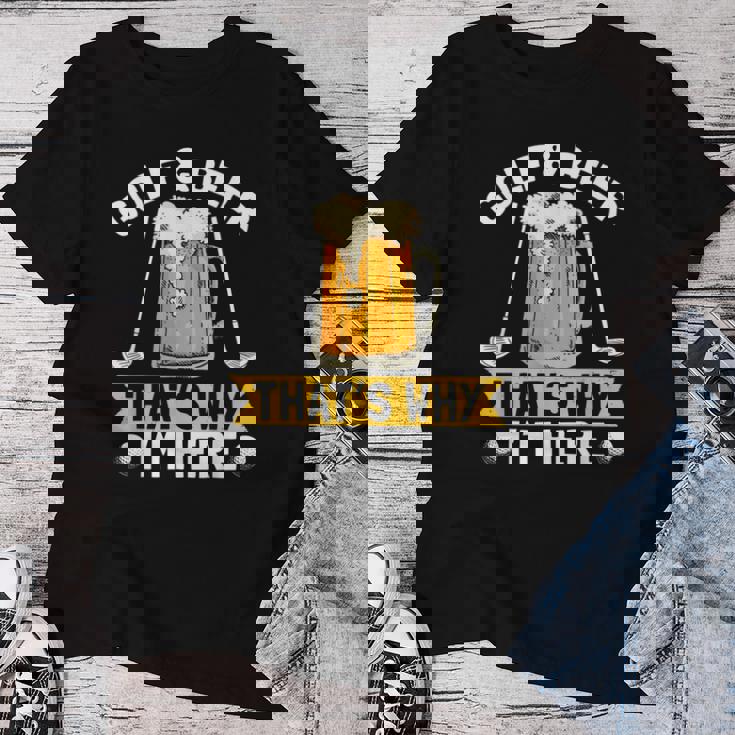 Golf And Beer That's Why I'm Here 面白いゴルファーの言葉 レディースTシャツ 面白い贈り物