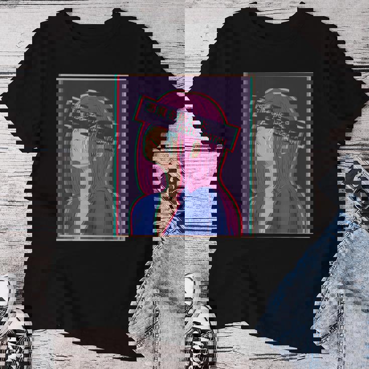 Hailatanad Anime Girl Japaneseaporwave Aesthetic レディースTシャツ 面白い贈り物