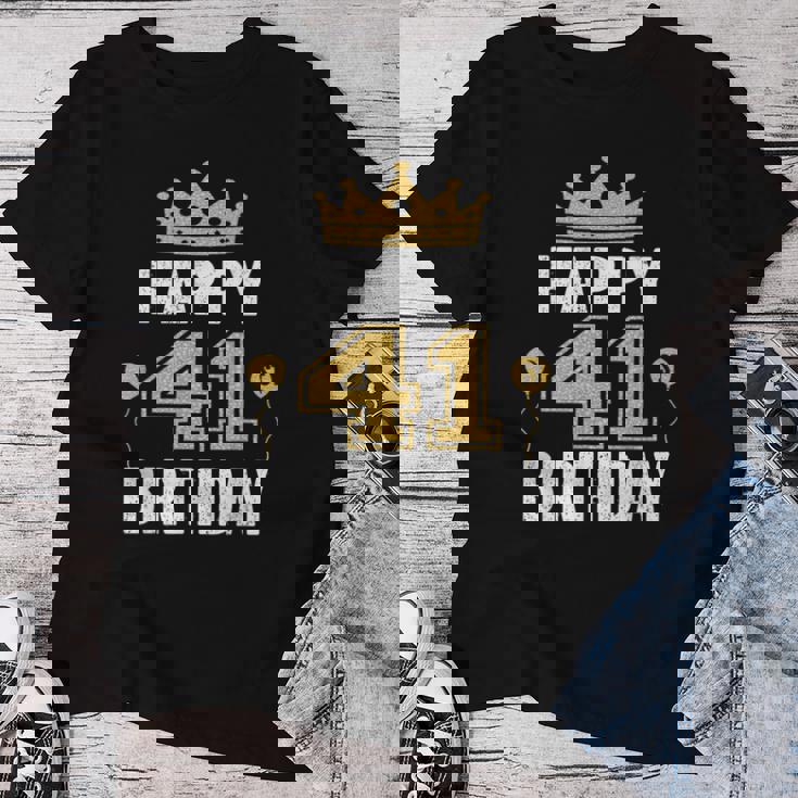 Happy 41St Birthday アイデア 41歳の男性と女性に レディースTシャツ 面白い贈り物