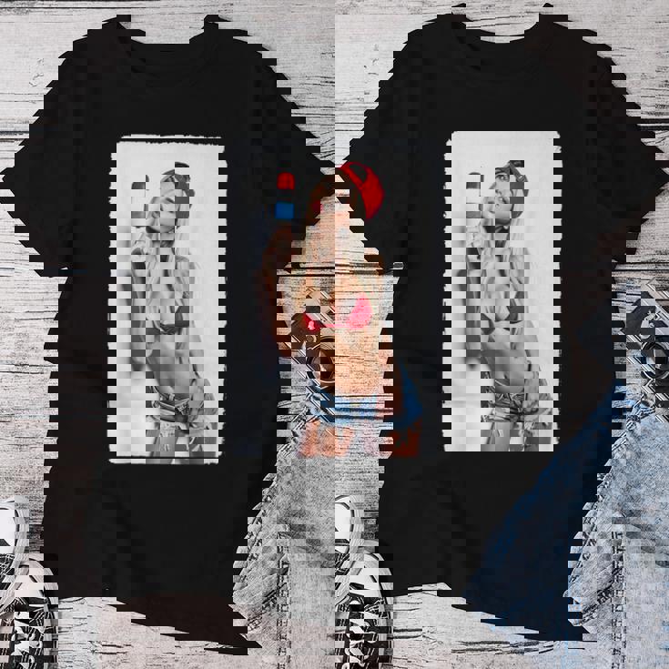 Hot Girl On 男性用 セクシー アイス ポップ ピンナップ 3 グランジ レディースTシャツ 面白い贈り物