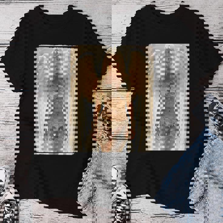 Hot Girl On 男性用 セクシー ブロンド エンジェル ガール ピンナップ レディースTシャツ 面白い贈り物