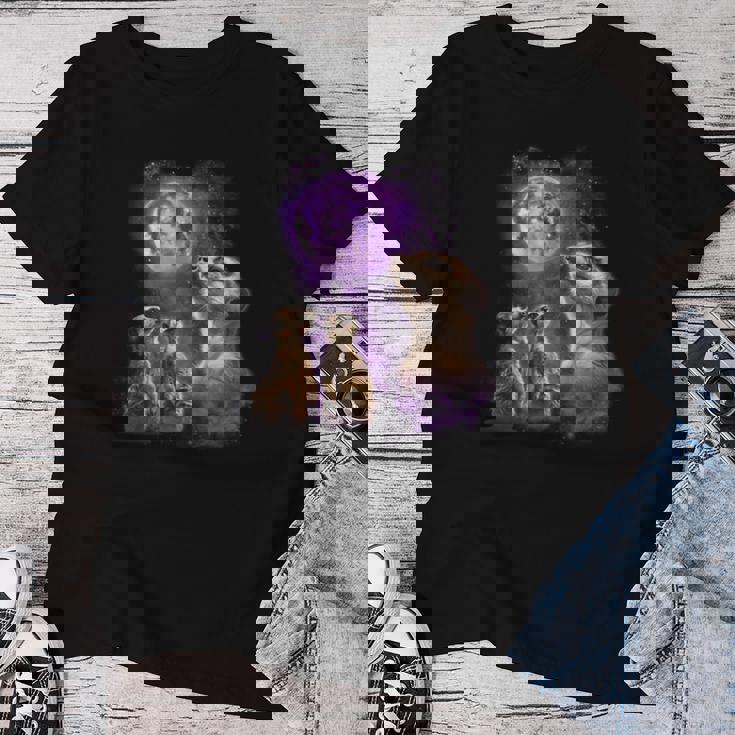 Howling At The Moon シャツ 面白いミーアキャットシャツ ミーアキャット レディースTシャツ 面白い贈り物