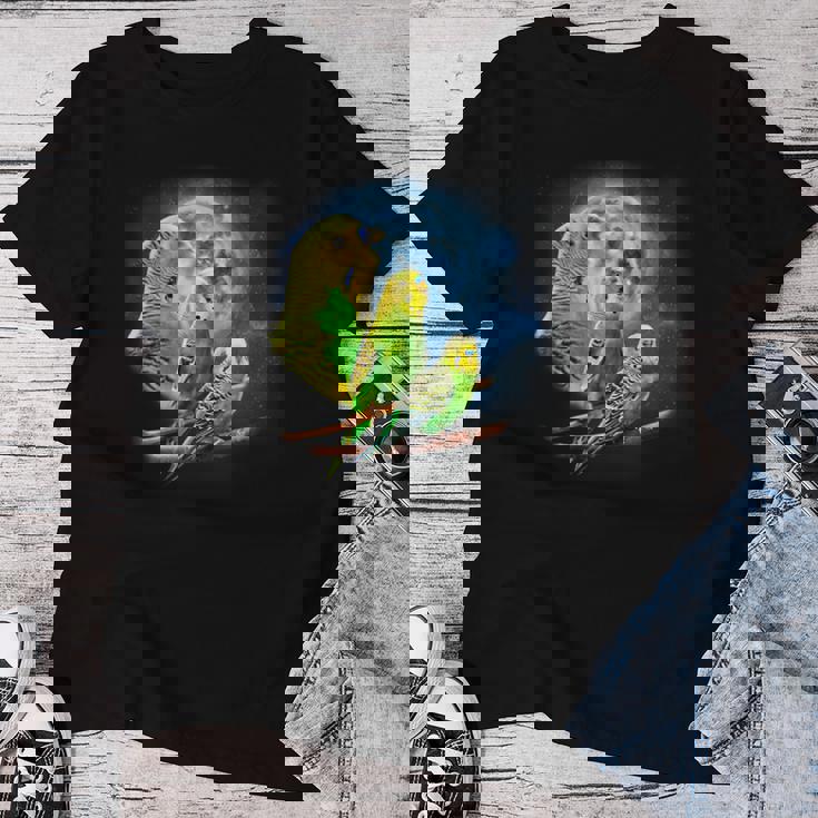 Howling At The Moon シャツ インコシャツ インコ セキセイインコ レディースTシャツ 面白い贈り物