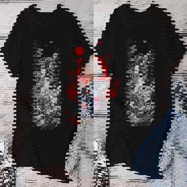 I Love Japan 東京都 日本の女の子 タトゥーアート レディースTシャツ 面白い贈り物