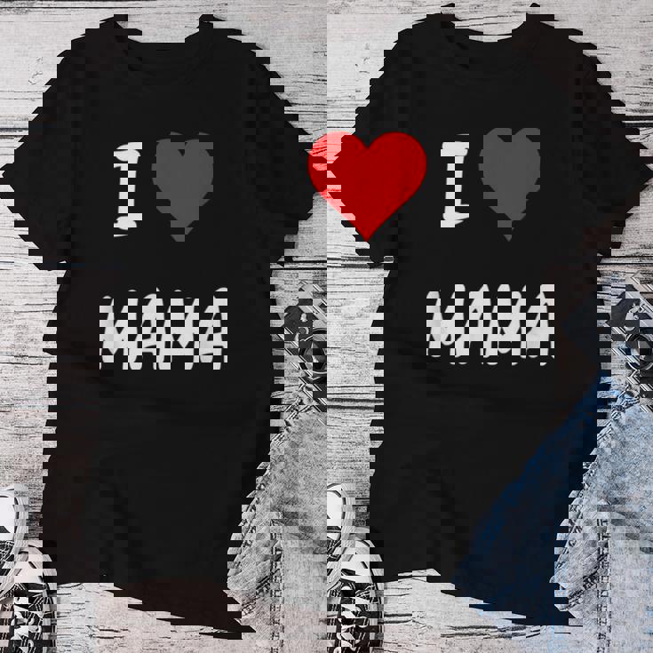 I Love Mama Children Love Heart ベビーチャイルドギフト お母さん レディースTシャツ 面白い贈り物