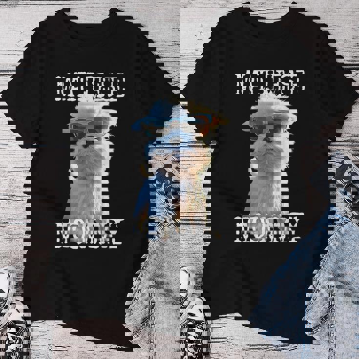 Maltese Mommyマルチーズ ママ 犬 お母さん 母の日 お母さん スウィート・マルチーズ レディースTシャツ 面白い贈り物