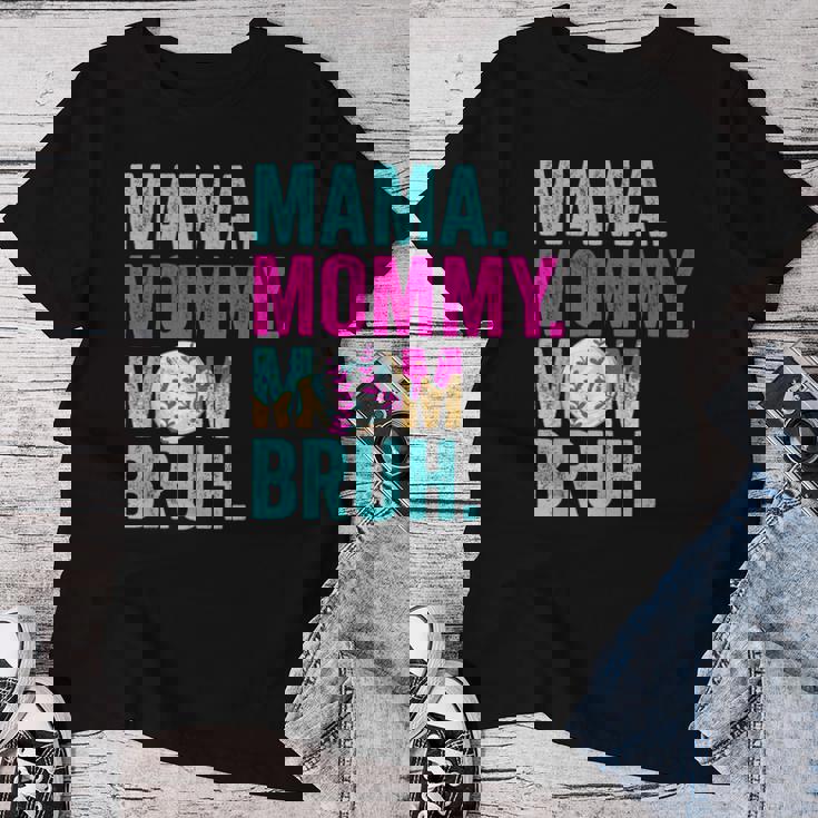 Mama Mommy Mom Bruh Baseball Mom Drip Ice Cream Women T-shirt Unique Gifts
