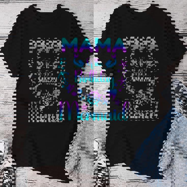 Mama Of The Birthday マーメイドファミリーマッチング レディースTシャツ 面白い贈り物