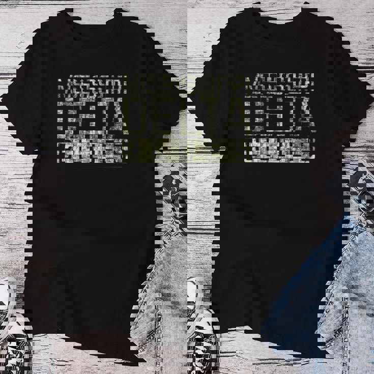 Mississippi Delta Blues Intage Retro Envejecida Camiseta de mujer Regalos divertidos