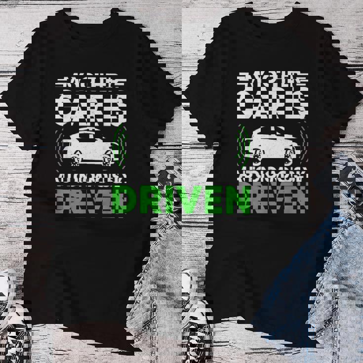 My Other Car Is Autonomally Drived Tech ユーモア レディースTシャツ 面白い贈り物