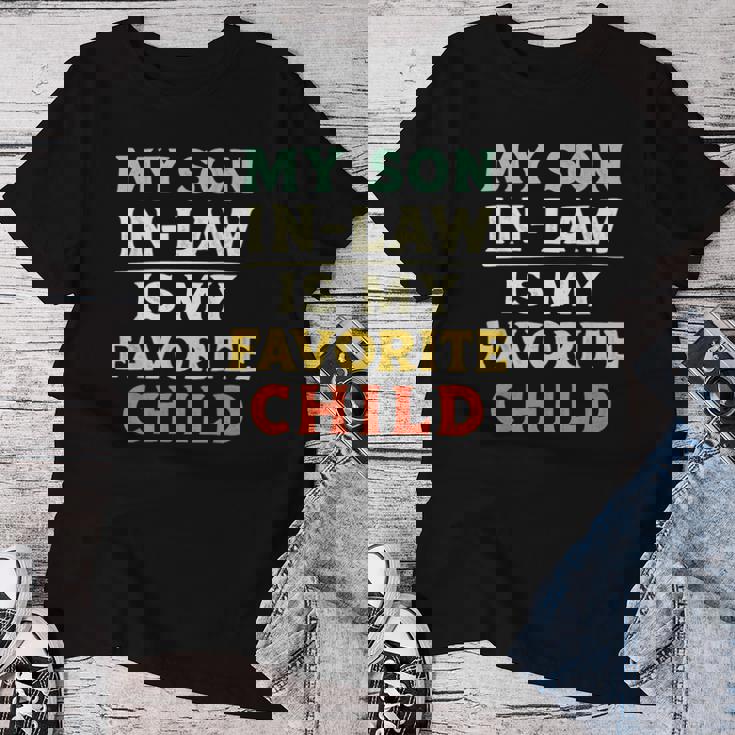 Myon In Law Is My Favorite Child Mothers Fathers Day レディースTシャツ 面白い贈り物