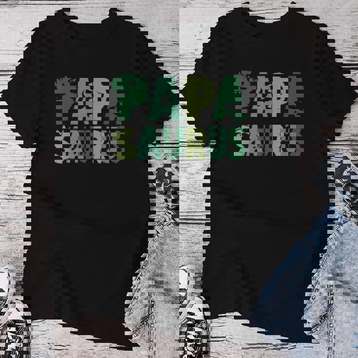 Papaaurus お揃い 家族 誕生日 恐竜 男性 女性 キッズ レディースTシャツ 面白い贈り物