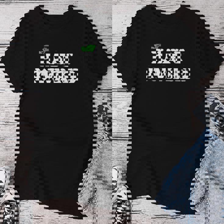 Plant Powered プラントパワー ヴィーガニズム ヴィーガン ベジタリアン レディースTシャツ 面白い贈り物
