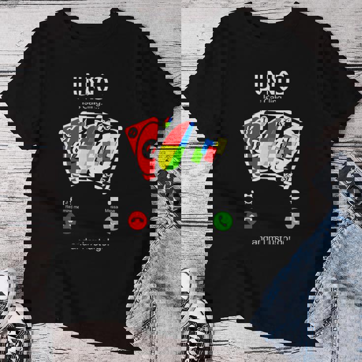 Uno Calls And I Must Be For Children レディースTシャツ 面白い贈り物