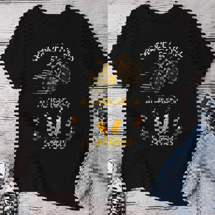 Velo Homme Ou Apero Cycliste Cool Humour Papa Papy T-Shirt