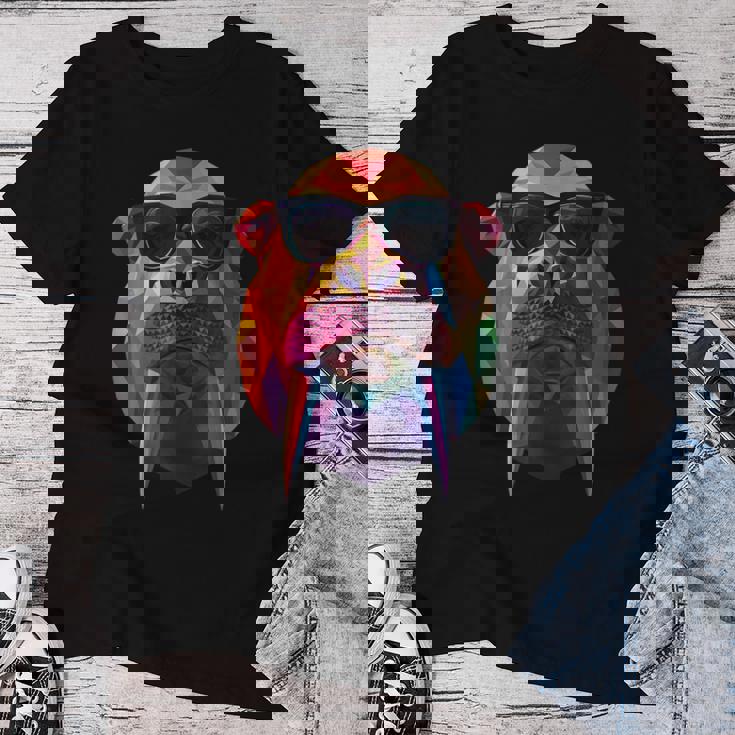 Walrus Dad Mom クールサングラス セイウチ レディースTシャツ 面白い贈り物