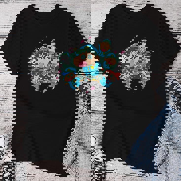 【映画】クレヨンしんちゃん 謎メキ！花の天カス学園 カスカベ防衛隊 レディースTシャツ 面白い贈り物