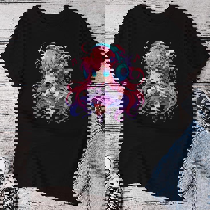 かわいい ちびアニメ 女の子 アニメ グッズ かわいい 日本の漫画ファン レディースTシャツ 面白い贈り物