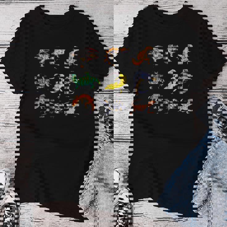 さまざまな種類のトカゲ 男の子 キッズ 女の子 教育 トカゲ レディースTシャツ 面白い贈り物