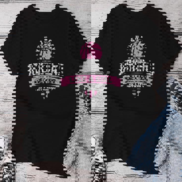 はい、私は女の子のようにバスケットボールをします レディースTシャツ 面白い贈り物