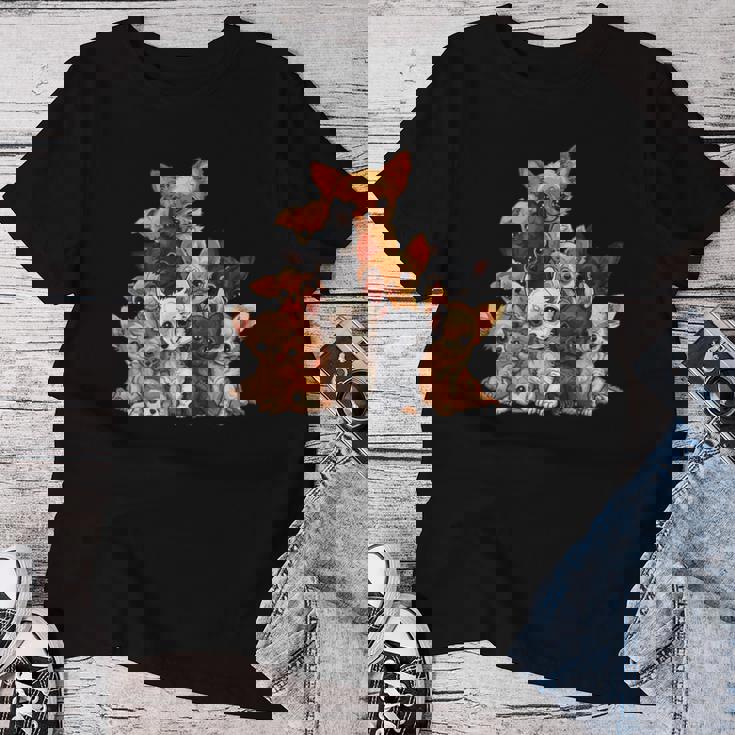 アニメ カワイイ チワワ 女の子 男の子 キッズ レディースTシャツ 面白い贈り物