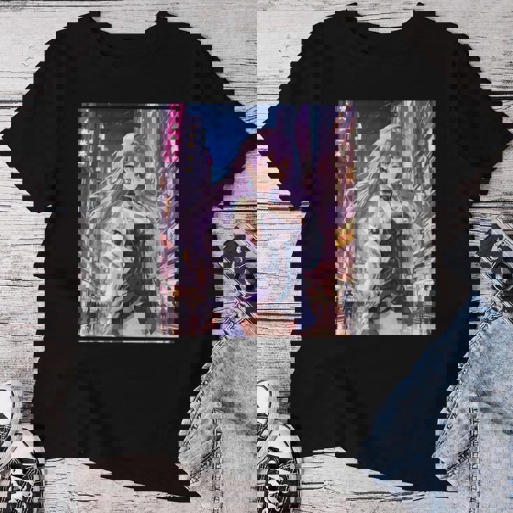 アニメの女の子、漫画、美学、かわいい、日本語、Waifu プリント レディースTシャツ 面白い贈り物