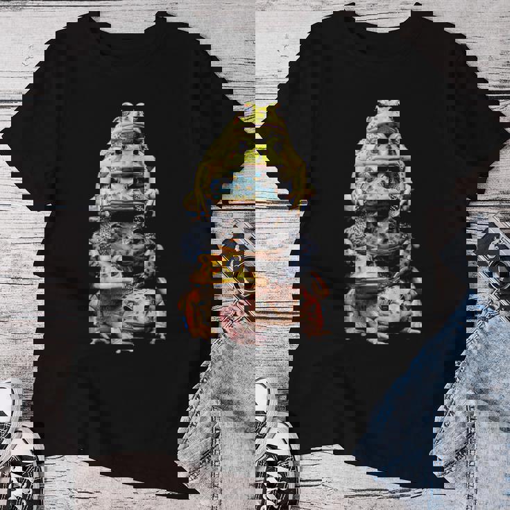 カエルキャッチャー 男の子 女の子 カエルハンター 動物 恋人 カエル レディースTシャツ 面白い贈り物