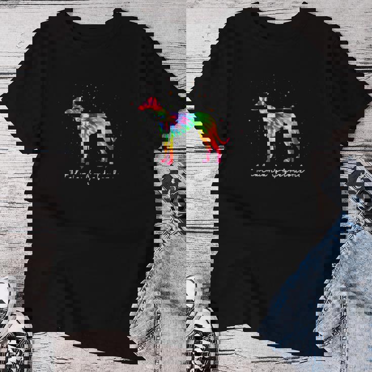 カラフル イタリアン グレイハウンド 犬 お母さん ギフト イタリアン グレイハウンド レディースTシャツ 面白い贈り物