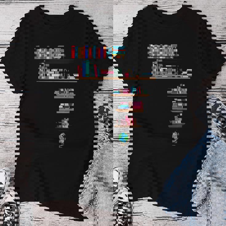 クールなアフリカの地図アート 男性 女性 アフリカの図書館読者 レディースTシャツ 面白い贈り物