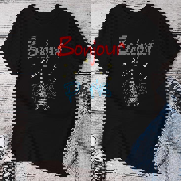 グラフィックデザイン ギフト エッフェル塔 パリ フランス 男性 女性 長袖tシャツ レディースTシャツ 面白い贈り物
