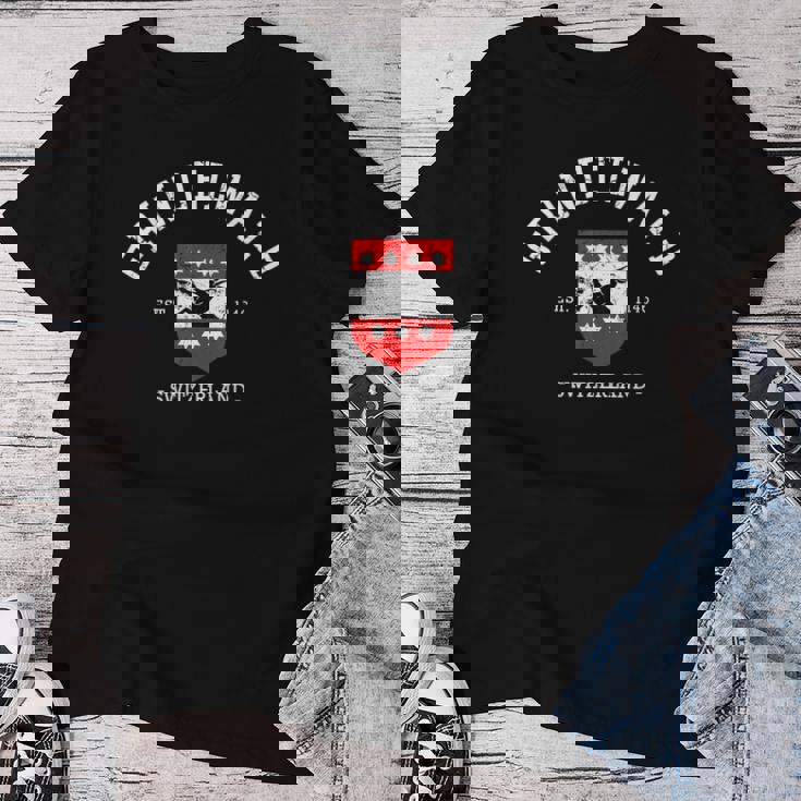 グリンデルヴァルト スイス 女の子 旅行 バケーション 旅行 お土産 レディースTシャツ 面白い贈り物