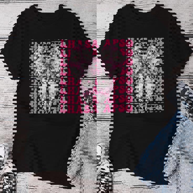 コケットボウ ラサ・アプソ 犬 女の子 ママ 母の日 ピンク レディースTシャツ 面白い贈り物